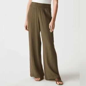 Michael Stars, Smocked Wide-Leg Pants, color Dolma, Size large